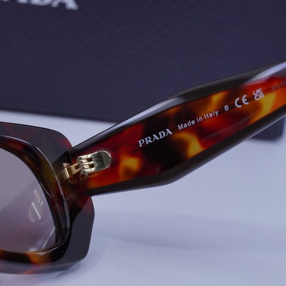 Prada PRB05S 22A20I Rectangle Sunglasses – Poppy Havana/Purple Brown - Picture 8 of 10